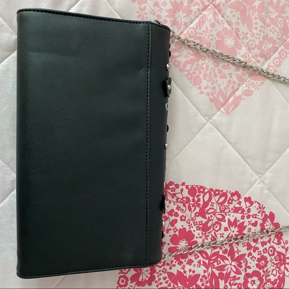 Catherine Malandrino Black Floral Appliqué Crossbody & Clutch - Picture 11 of 12